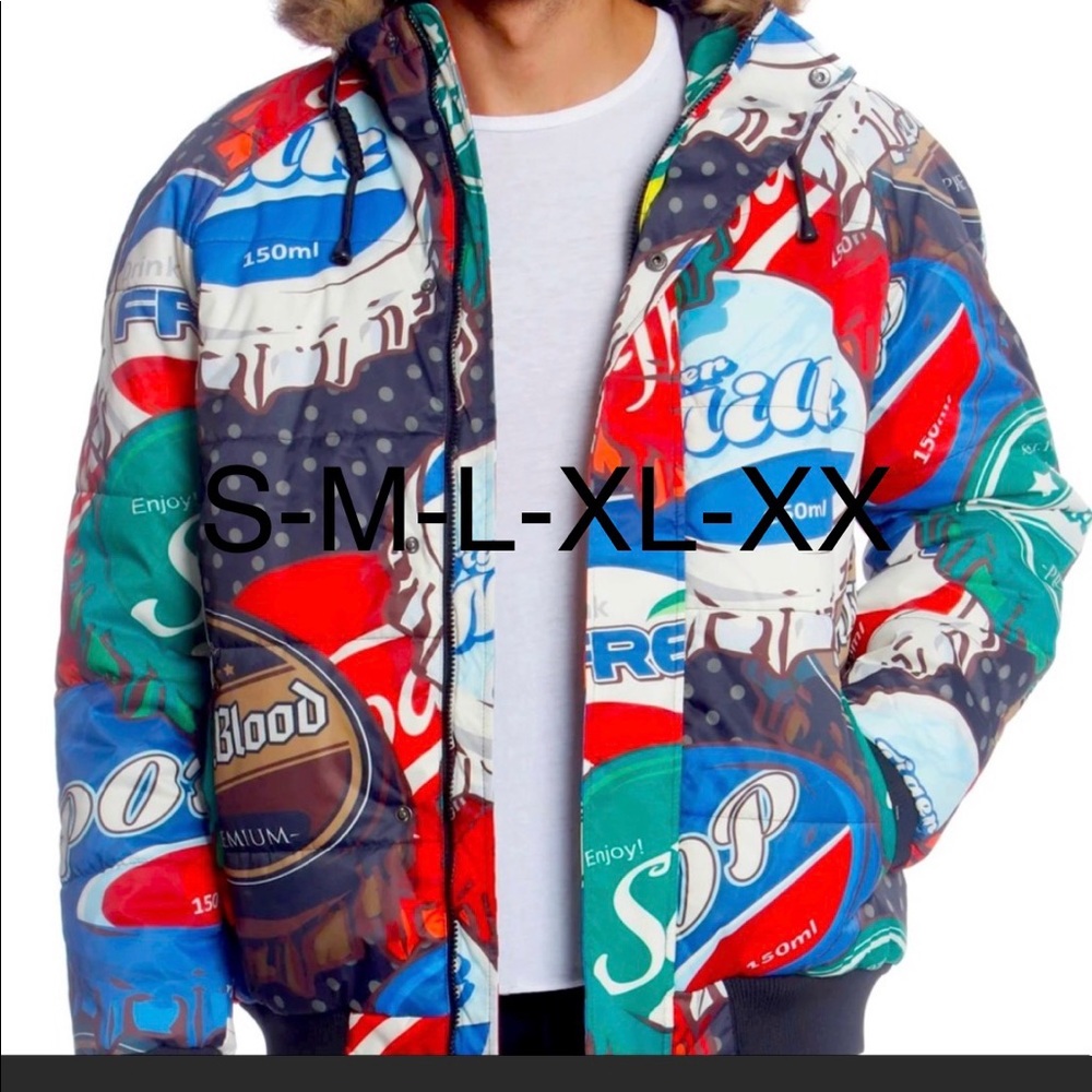 Members only MEN'S BOTTLE CAP PRINT JACKET